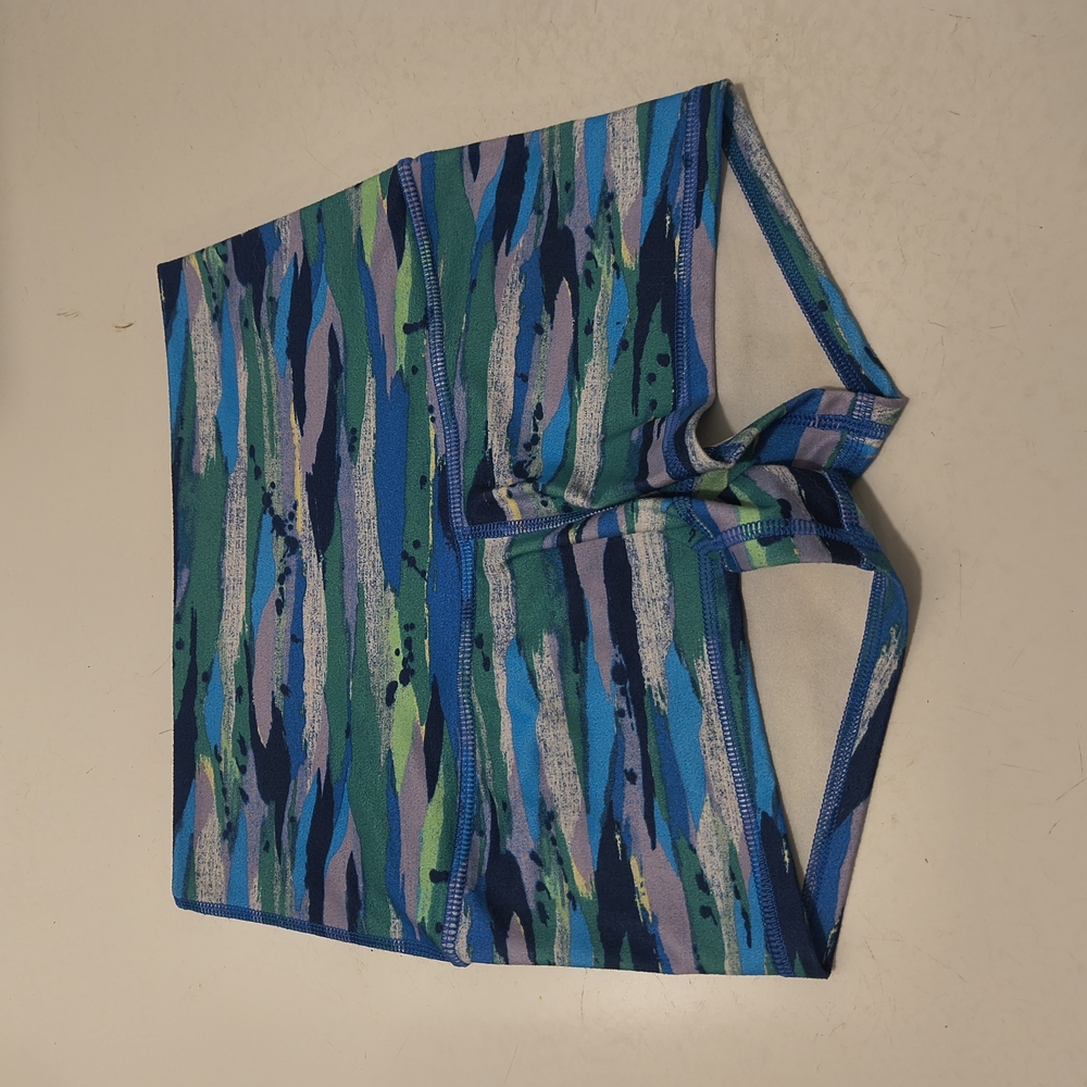 lululemon athletica Blue Green Patterned Athletic Shorts